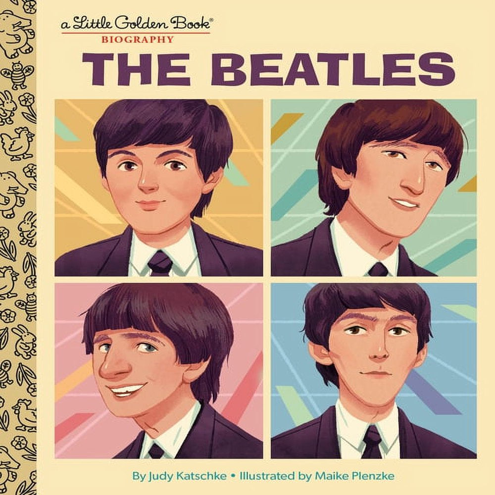 Cover of 'The Beatles: A Little Golden Book Biography' featuring color illustrations of The Beatles members John, Paul, George, and Ringo.