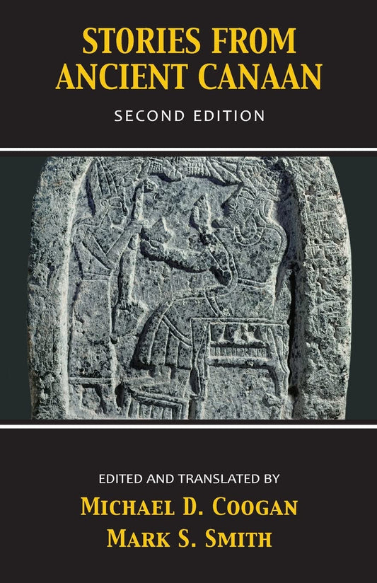 Book cover of 'Stories from Ancient Canaan' with an engraved stone tablet image.