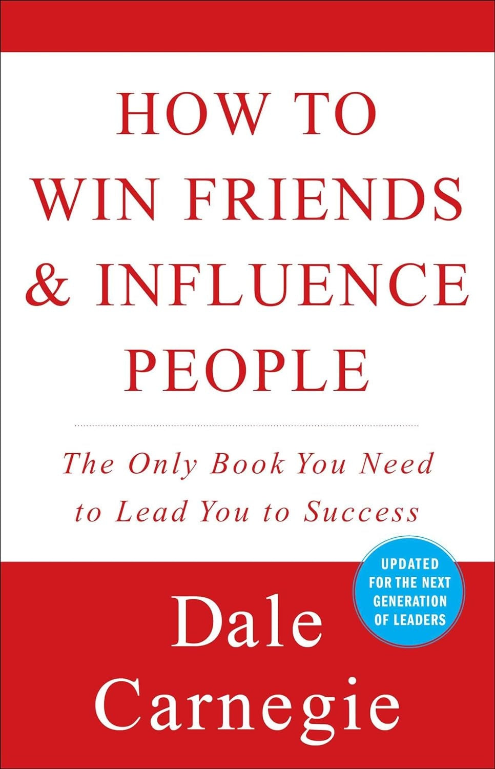 Book cover of 'How to Win Friends & Influence People' by Dale Carnegie with a red and white design.