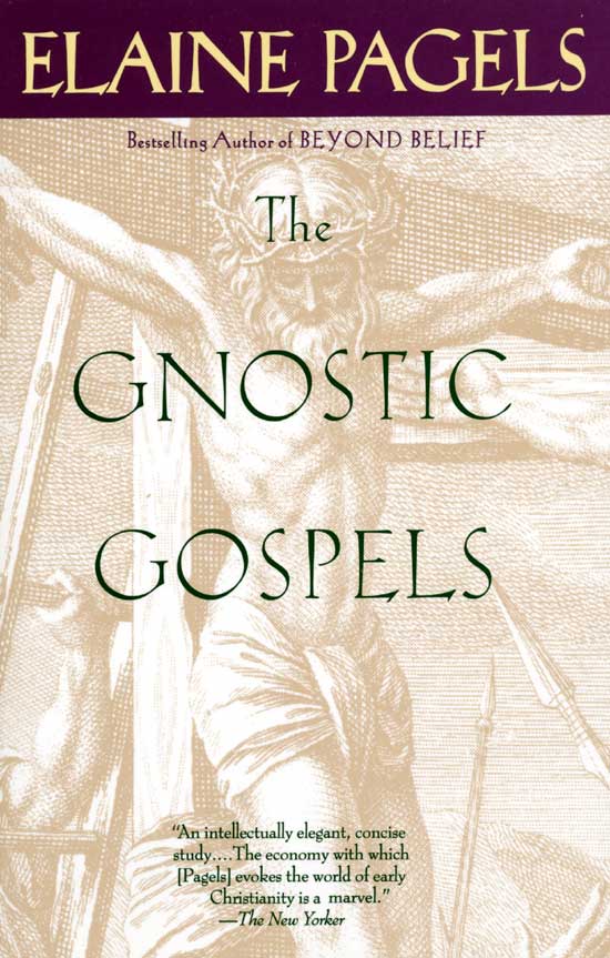 Cover of the book 'The Gnostic Gospels' by Elaine Pagels featuring a close-up of a classical statue, giving a spiritual and intellectual vibe.