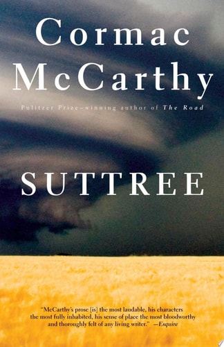 Book cover of 'Suttree' by Cormac McCarthy with a blurred background