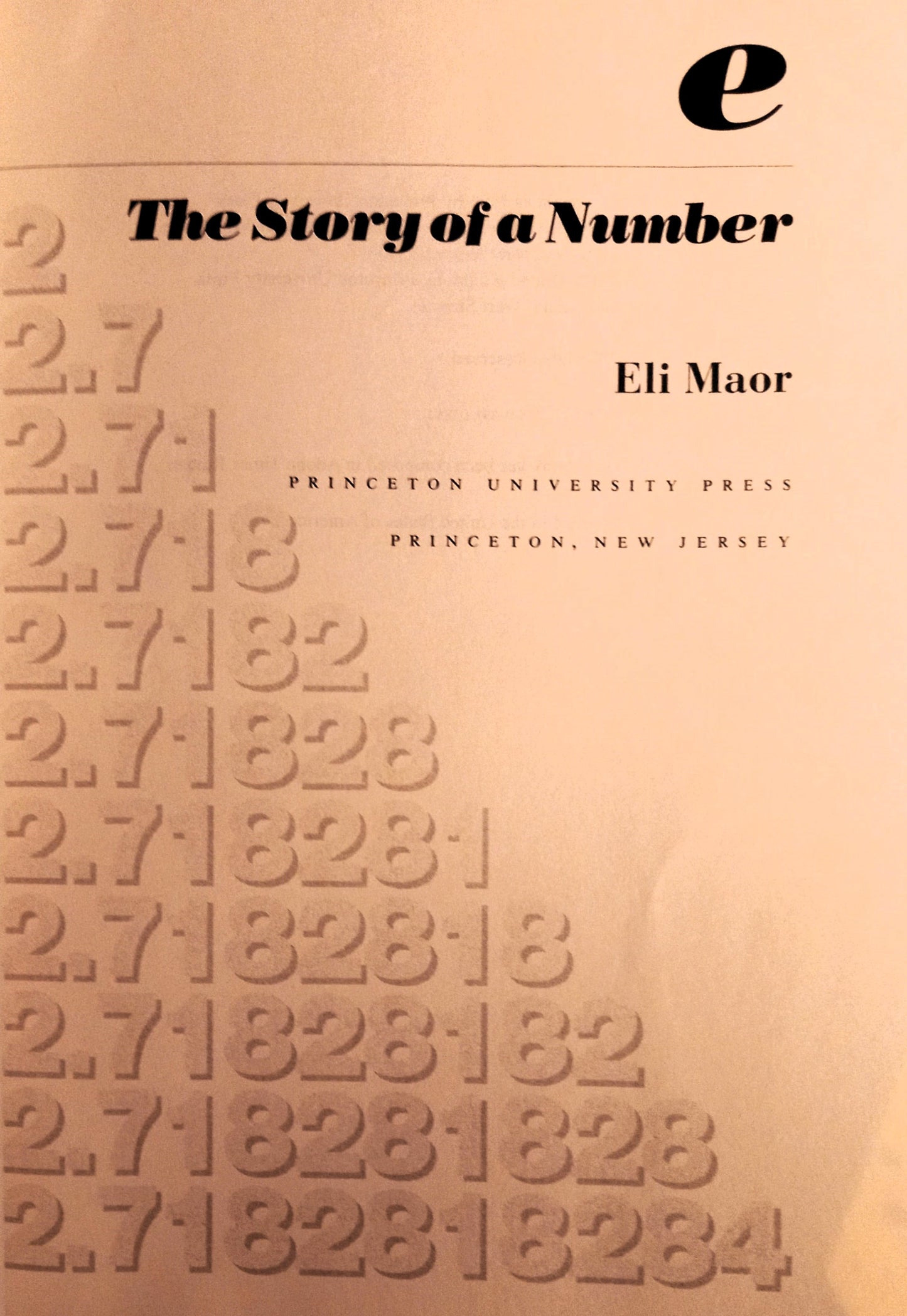 e: The Story of a Number by Eli Maor