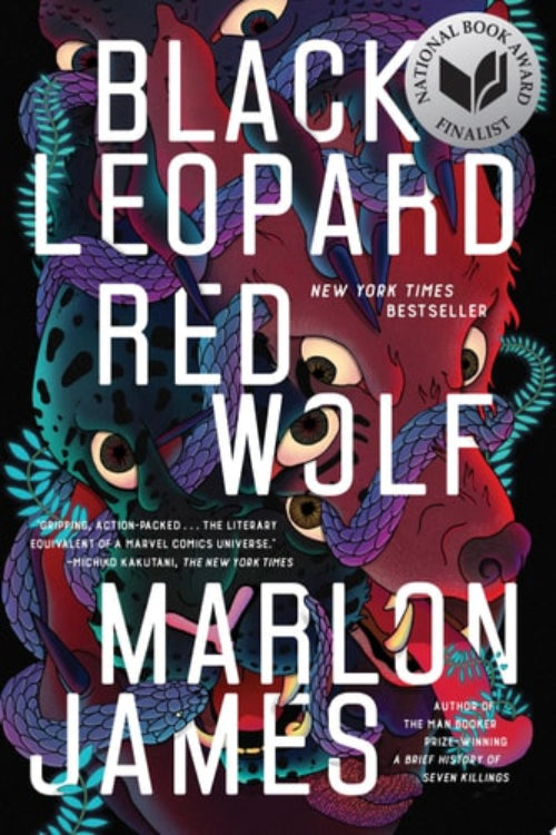 Book cover of 'Black Leopard, Red Wolf: Dark Star Trilogy (ISBN: 9780735220188)' by Marlon James with colorful leopard and wolf design.