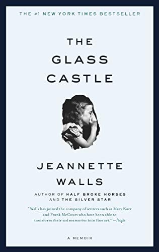 Book cover of 'The Glass Castle' by Jeannette Walls with a black and white photo of a child.