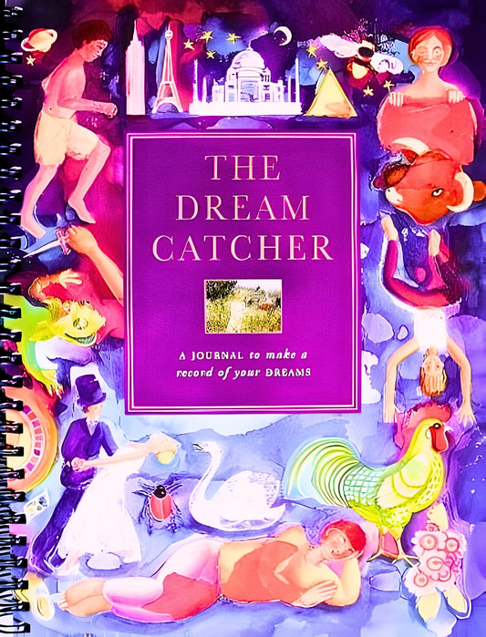 Cover of 'The Dream Catcher' journal with colorful illustrations and a purple title box.