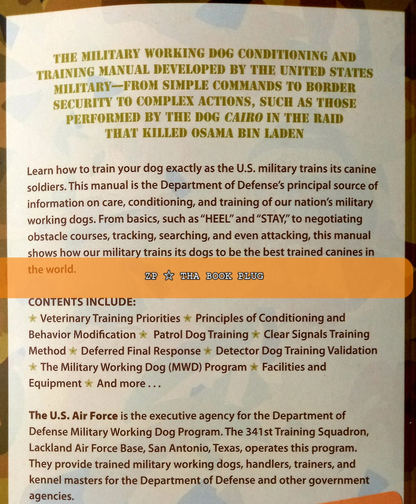 U.S. Military Working Dog Training Handbook by Department of Defense