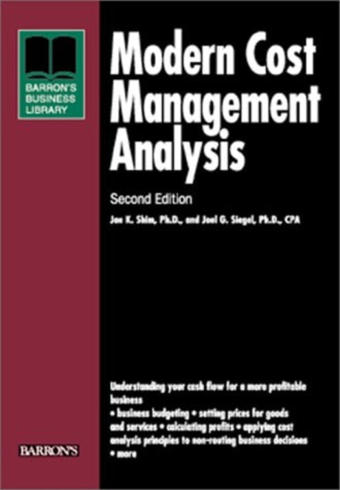 Cover of the book 'Modern Cost Management Analysis' from the Business Library Series by Barion's, showing the title and author names.
