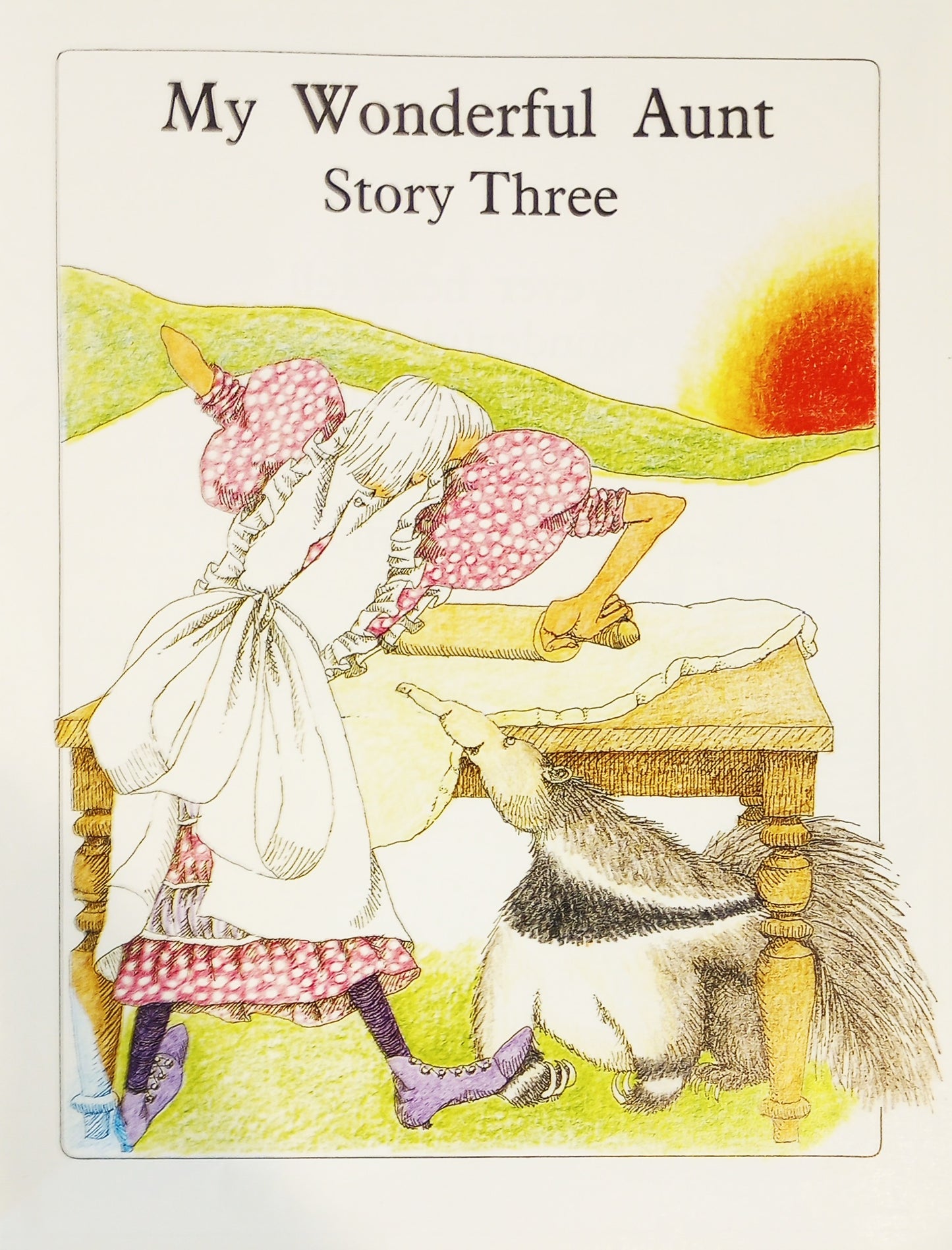Book cover of 'My Wonderful Aunt Story Three' with illustration of a girl and a creature.