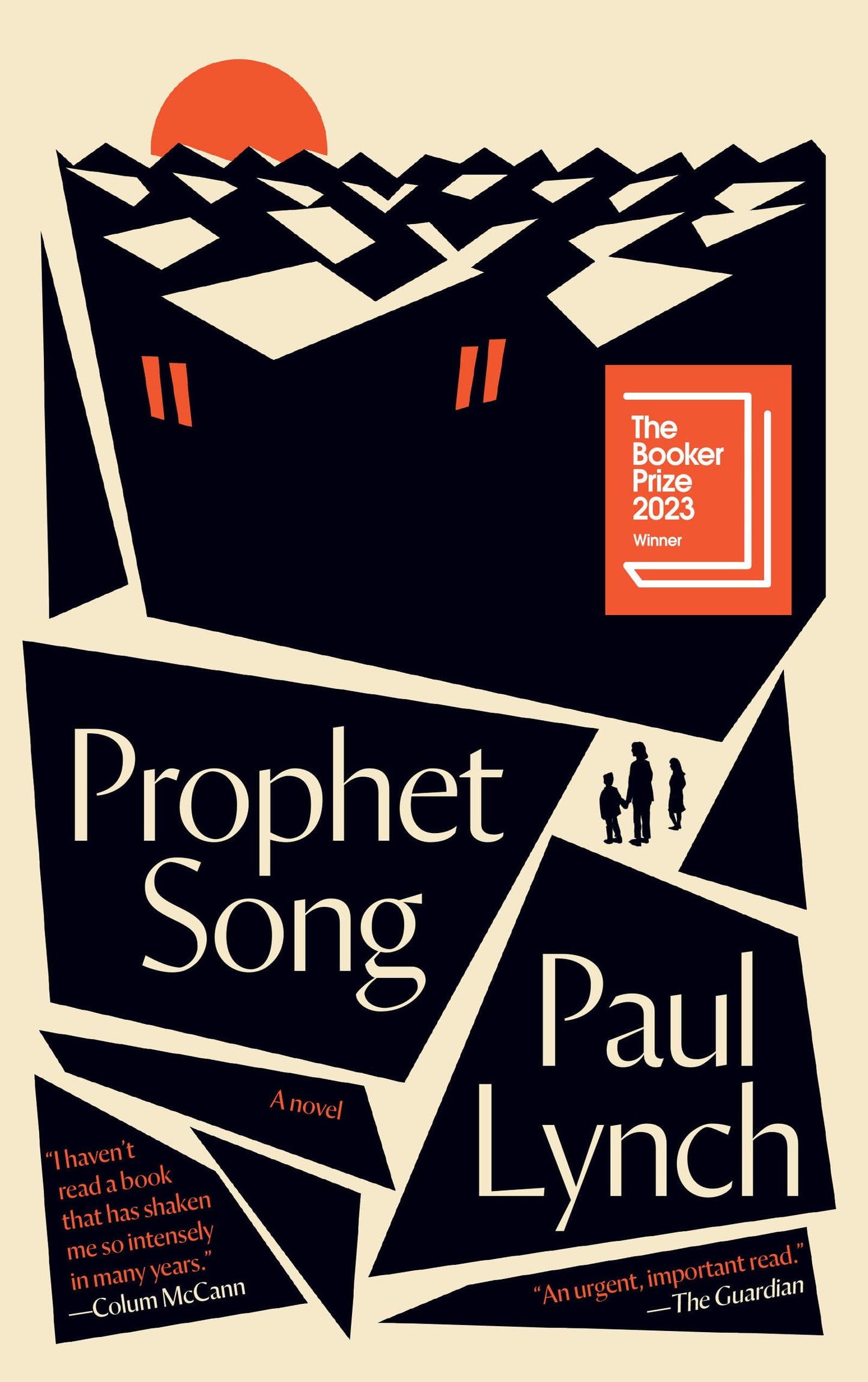 Book cover of 'Prophet Song' by Paul Lynch with geometric design and Booker Prize 2023 badge.