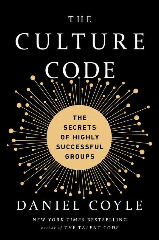 The cover of the book 'The Culture Code: The Secrets of Highly Successful Groups' by Daniel Coyle, featuring a detailed graphic design with multiple nodes and lines, reflecting the book's focus on group dynamics and success.