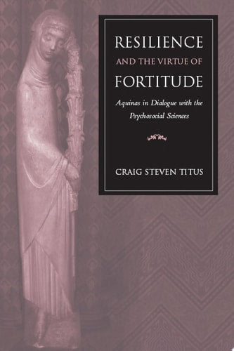 Book cover of 'Resilience and the Virtue of Fortitude' with a classical statue on a purple background