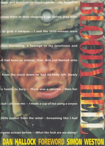Book cover of 'Bloody Hell' with a person's face and text.