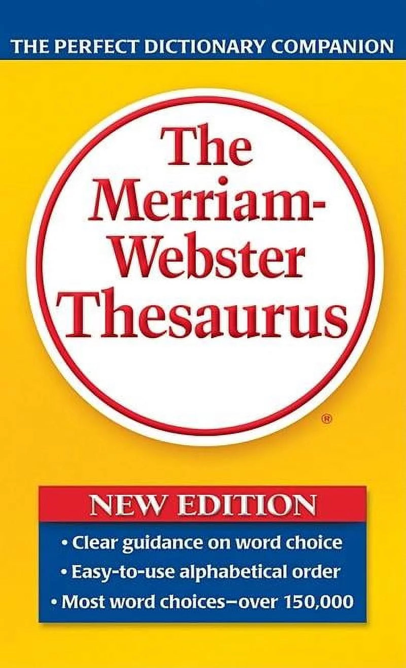 Book cover of 'The Merriam-Webster Thesaurus: New Edition [ISBN: 9780877798507]' and "The Perfect Dictionary Companion" written across the top center.