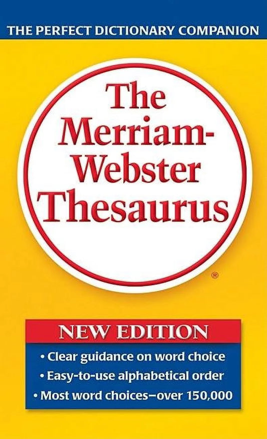 Book cover of 'The Merriam-Webster Thesaurus: New Edition [ISBN: 9780877798507]' and "The Perfect Dictionary Companion" written across the top center.