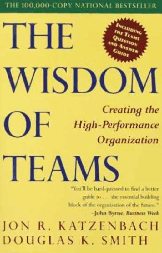 This image displays the cover of the book "The Wisdom of Teams" by Jon R. Katzenbach & Douglas K.