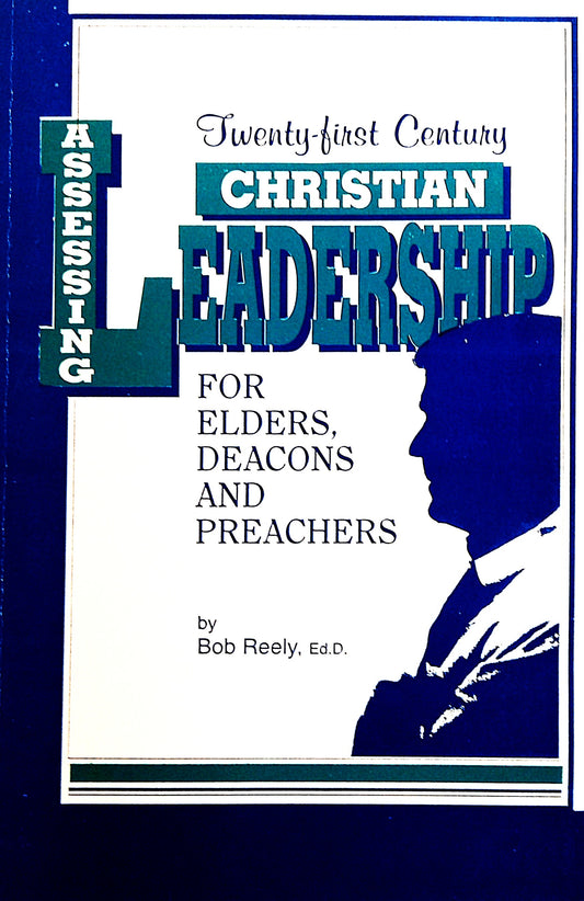 Book cover of 'Assessing Christian Leadership' by Bob Reely with a silhouette of a person on a blue background.