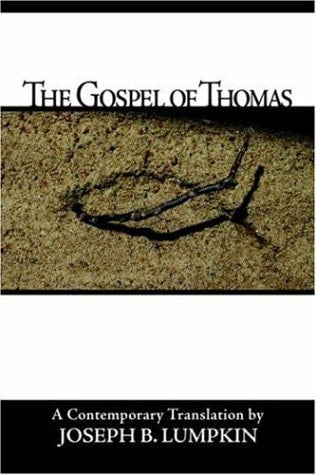 Book cover of 'The Gospel of Thomas' with a signature design on sand.
