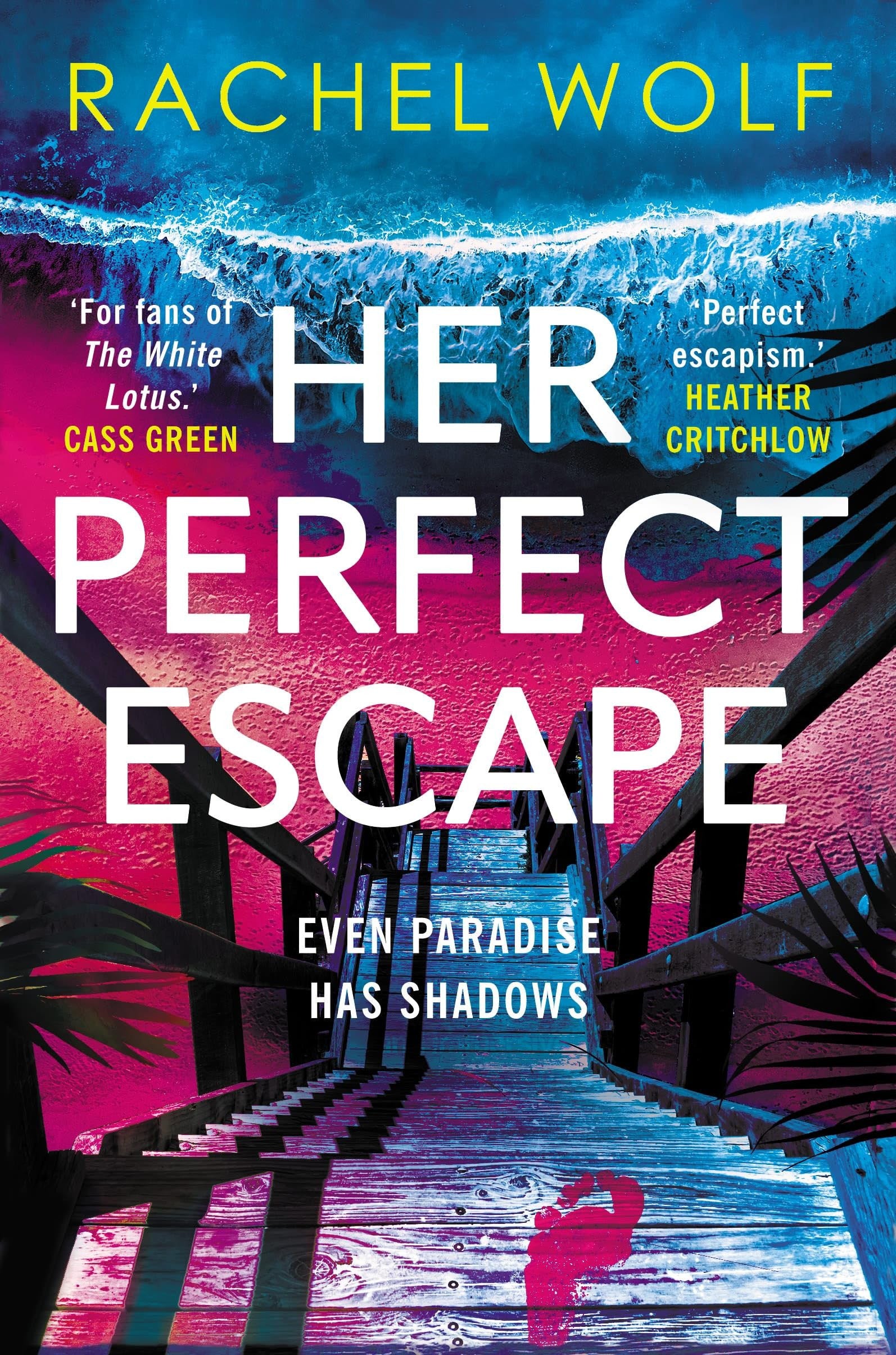 Book cover of 'Her Perfect Escape' by Rachel Wolf with a colorful design.