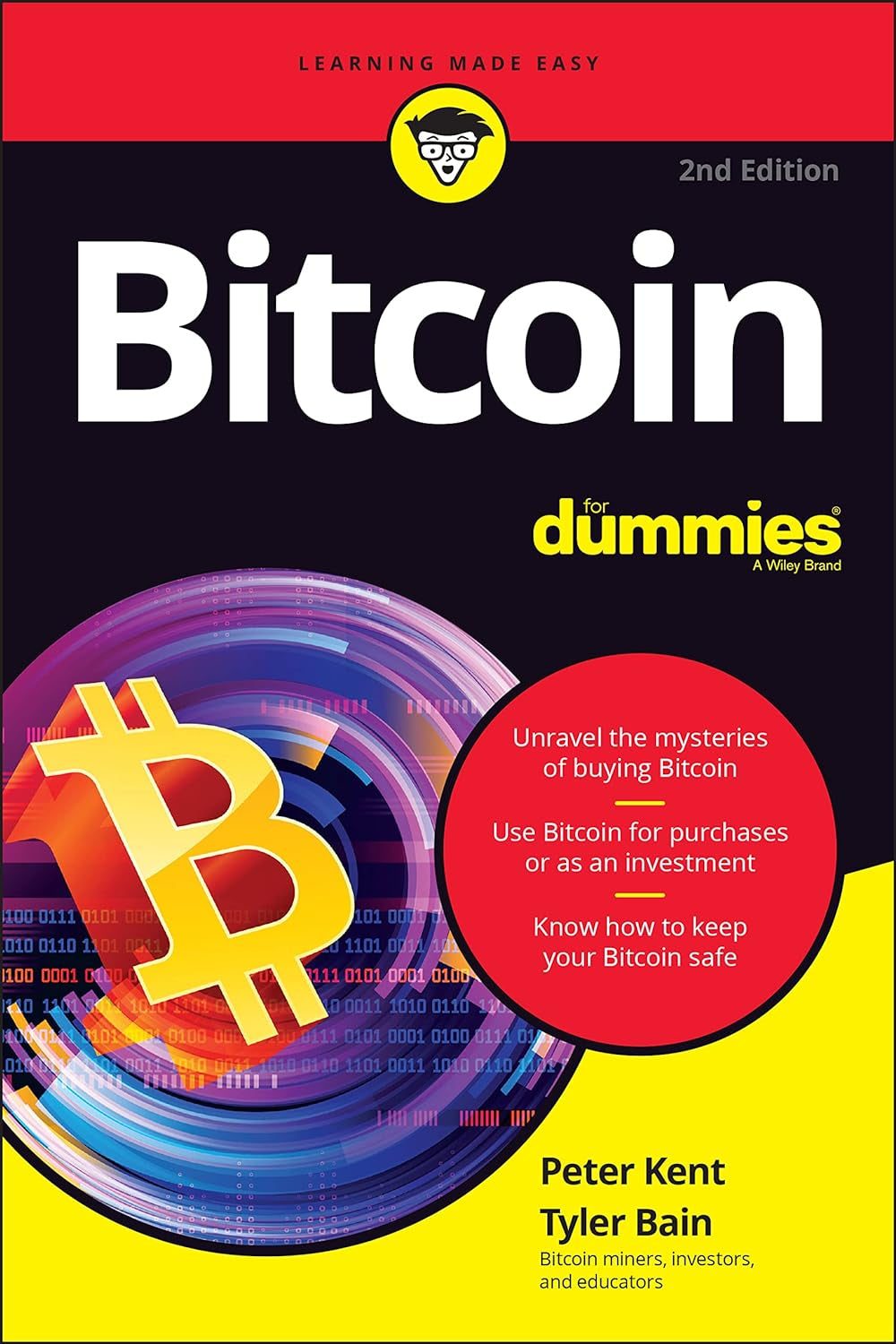 The cover of the book 'Bitcoin For Dummies' featuring the title text and the Bitcoin symbol with the authors' names below.