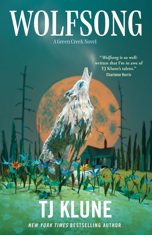 Book cover of 'Wolfsong' by TJ Klune with a wolf and moon illustration.