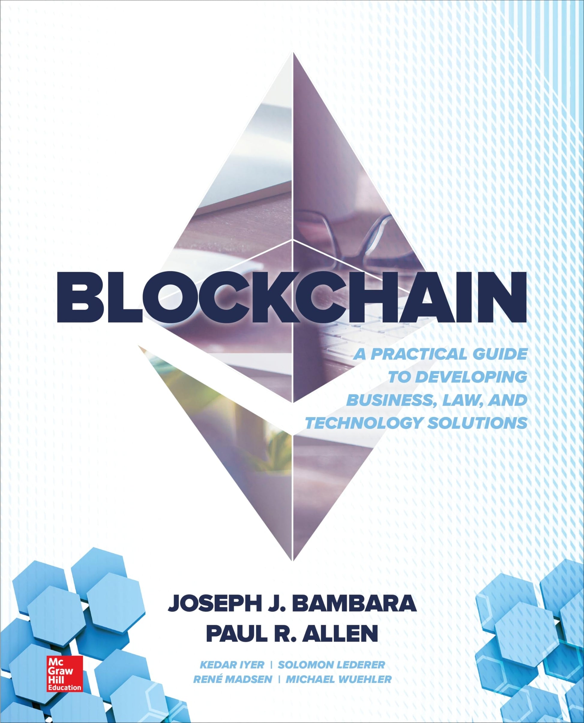 Book cover of 'Blockchain' by Joseph J. Bambara and Paul R. Allen with geometric design elements.
