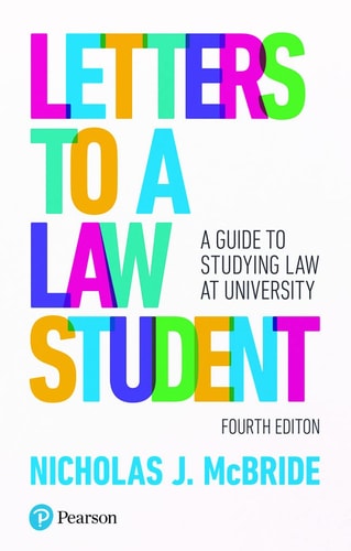 Book cover of 'Letters to a Law Student' with colorful text on a white background