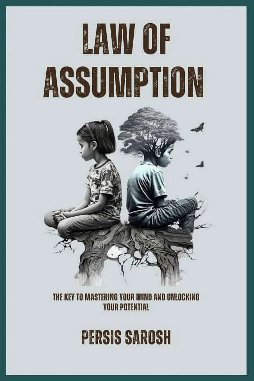 Book cover of 'Law Of Assumption' featuring the title and an image of a person sitting on a root structure, with a tree and a bird in the background.
