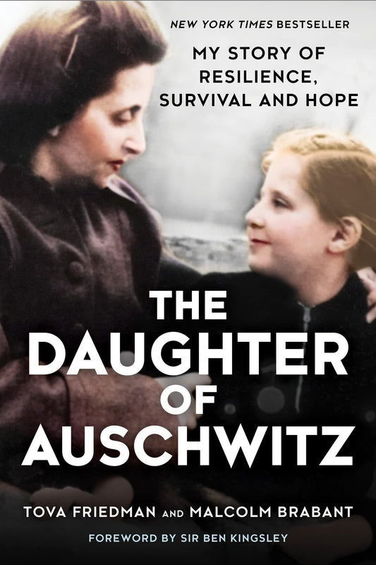 Book cover of 'The Daughter of Auschwitz' with two women looking at each other.