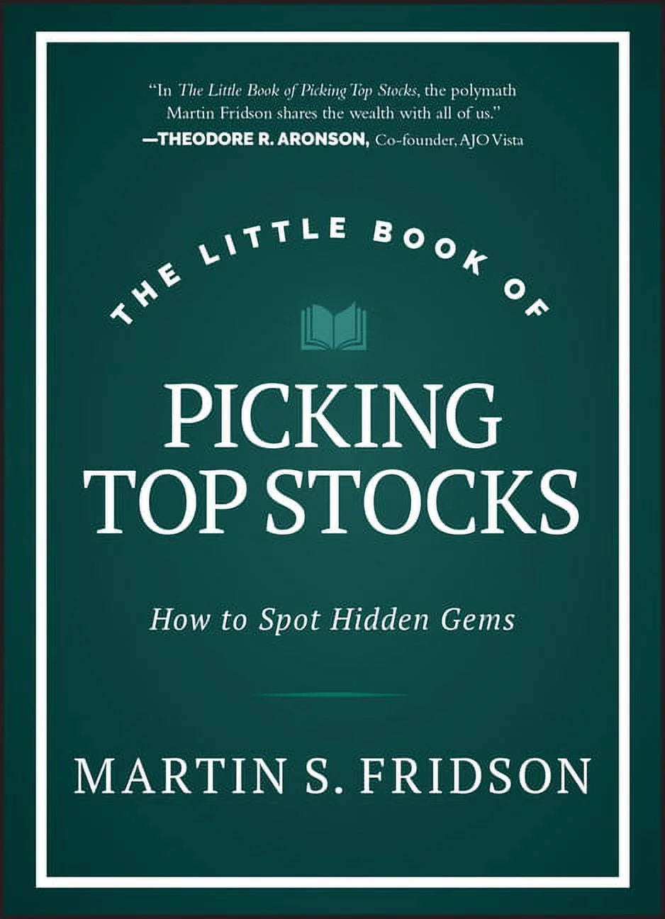 This image features the cover of the hardcover edition of "The Little Book of Picking Top Stocks" by Martin S. Fridson.