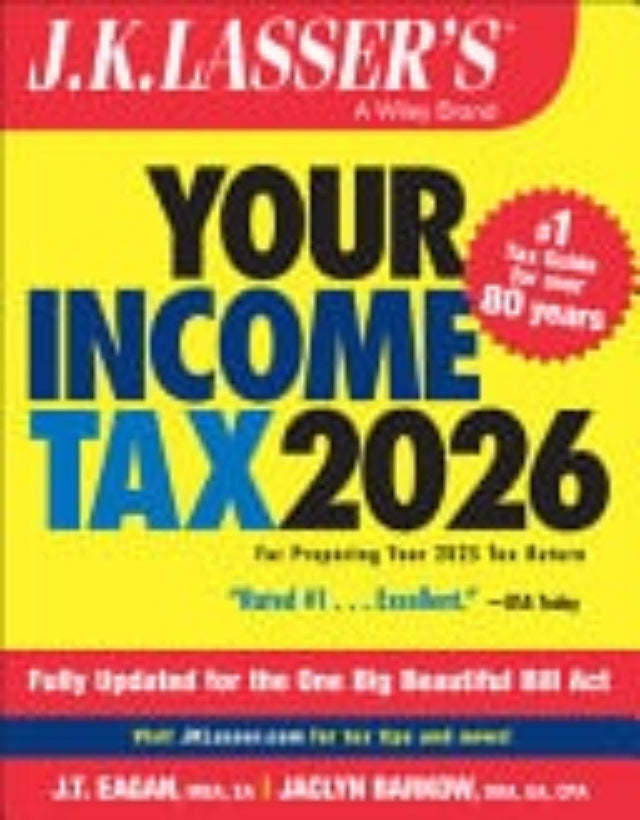 Book cover of J.K. Lasser's Your Income Tax 2026 with colorful design and text.