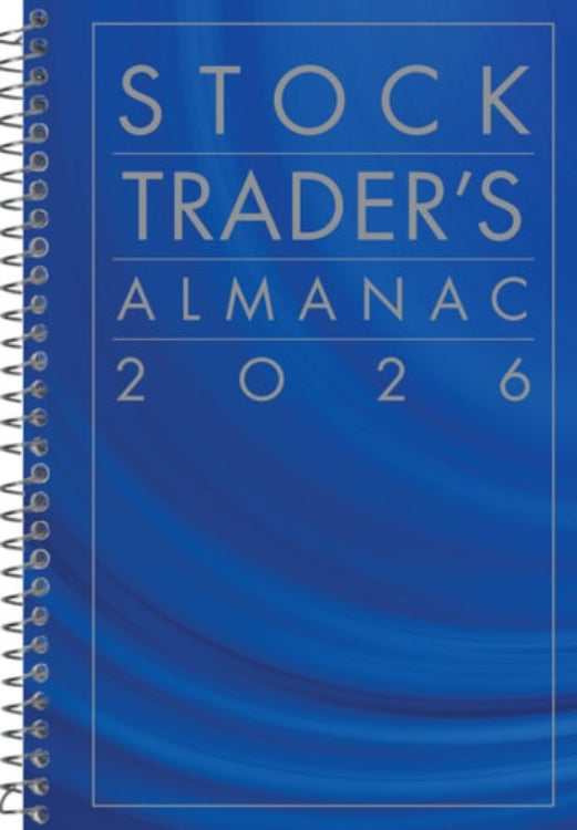 Blue cover of 'Stock Trader's Almanac 2026' with spiral binding