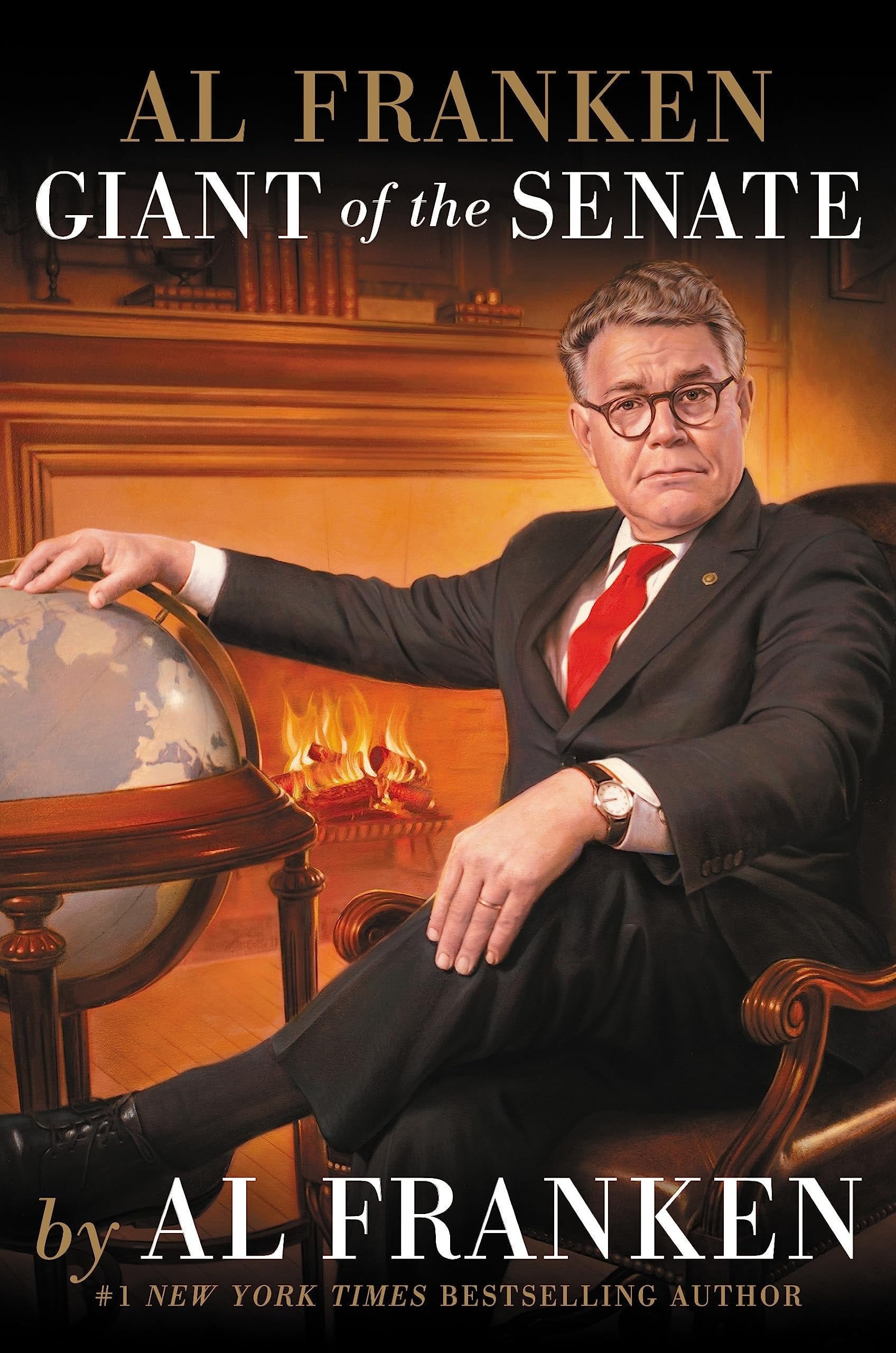 Book cover of 'Giant of the Senate' by Al Franken featuring a man in a suit sitting next to a globe.