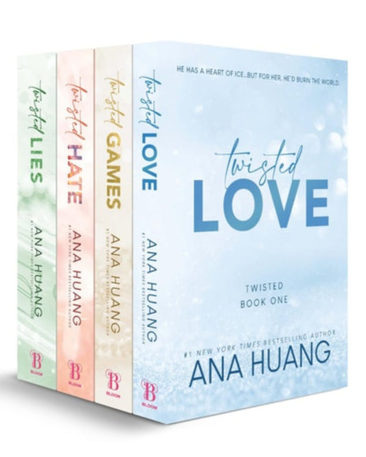 A boxed set of three books titled 'Twisted Love', 'Twisted Games', and 'Twisted Hate' by Ana Huang, with a fourth book partially visible.