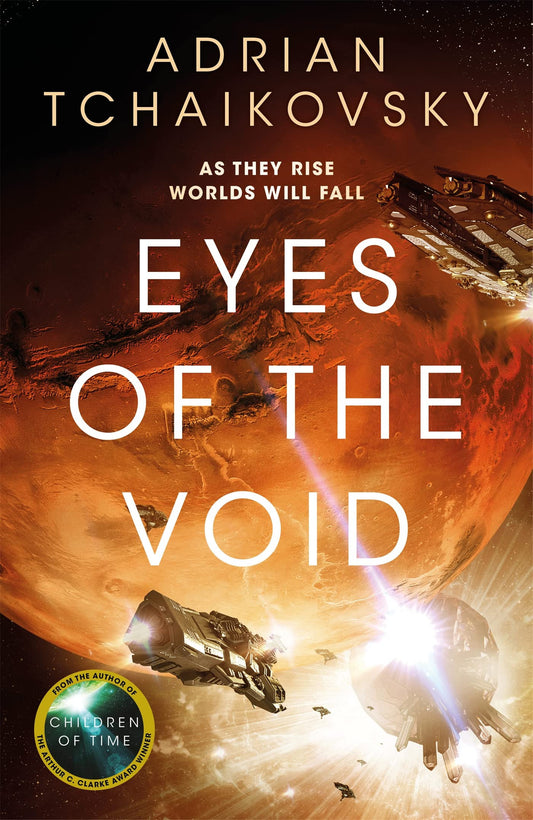 Book cover of 'Eyes of the Void' by Adrian Tchaikovsky with space-themed artwork.