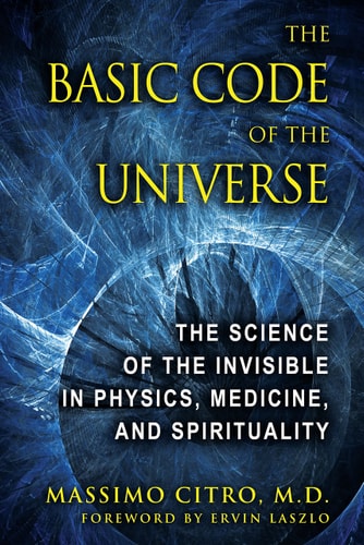 Book cover of 'The Basic Code of the Universe' with a blue and black abstract design.