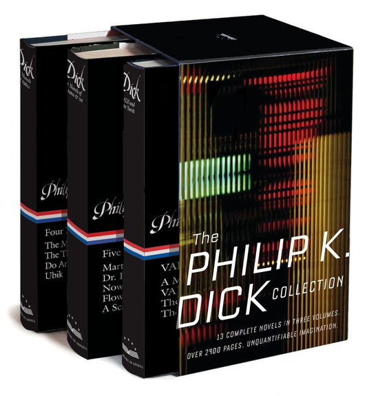A boxed set of books titled 'The Philip K. Dick Collection: Complete Library of America'.