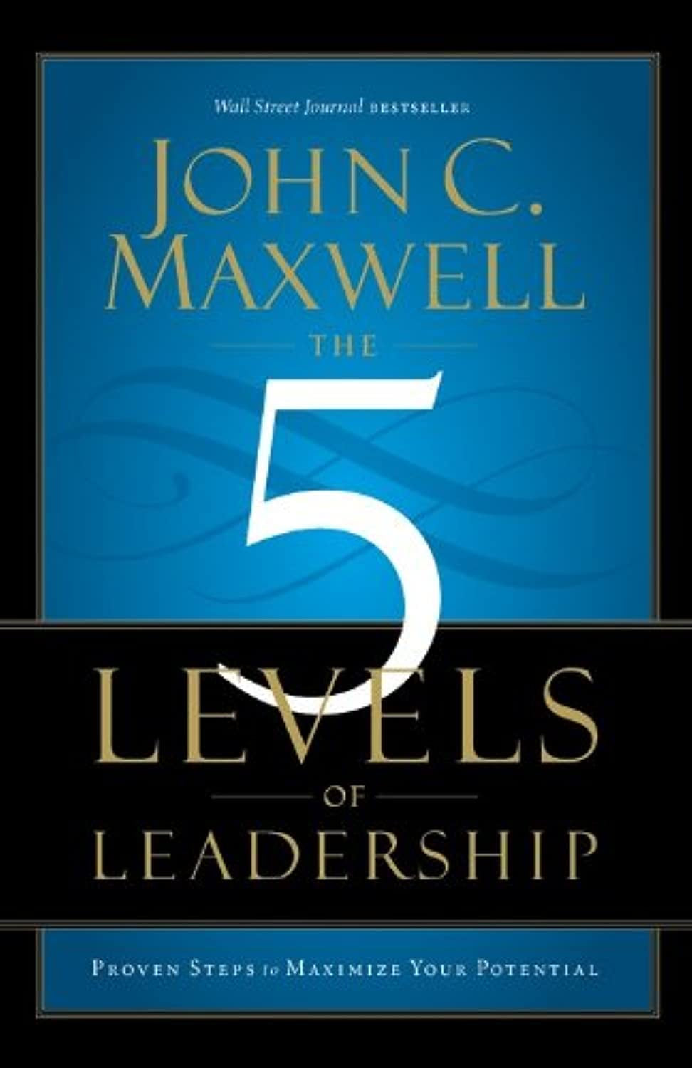Book cover of 'The 5 Levels of Leadership' by John C. Maxwell, featuring the title in white and gold text on a blue background.