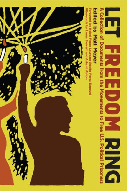 Book cover of 'Let Freedom Ring' with a silhouette of a person raising a candle in the sky against a yellow background.