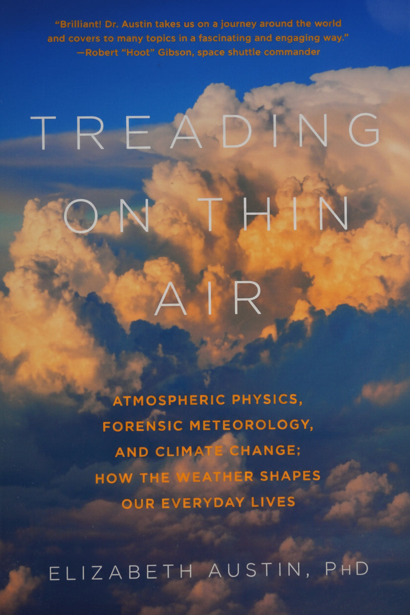 Book cover of 'Treading on Thin Air' with a cloud background