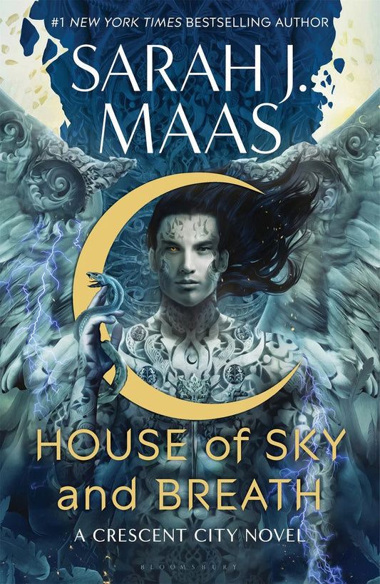 Book cover of 'House of Sky and Breath: A Crescent City Novel' by Sarah J. Maas featuring a fantasy-themed illustration.
