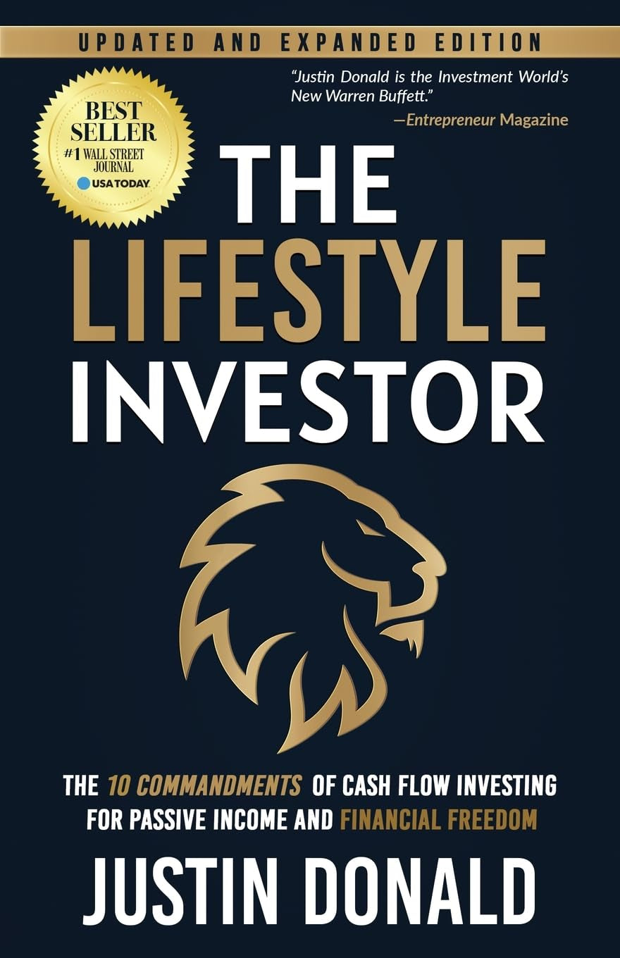 Book front cover of "The Lifestyle Investor: 10 Commandments' by Justin Donald