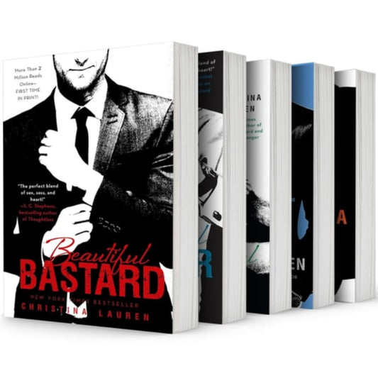 Book series with 'Beautiful Bastard' by Christina Lauren on a white background