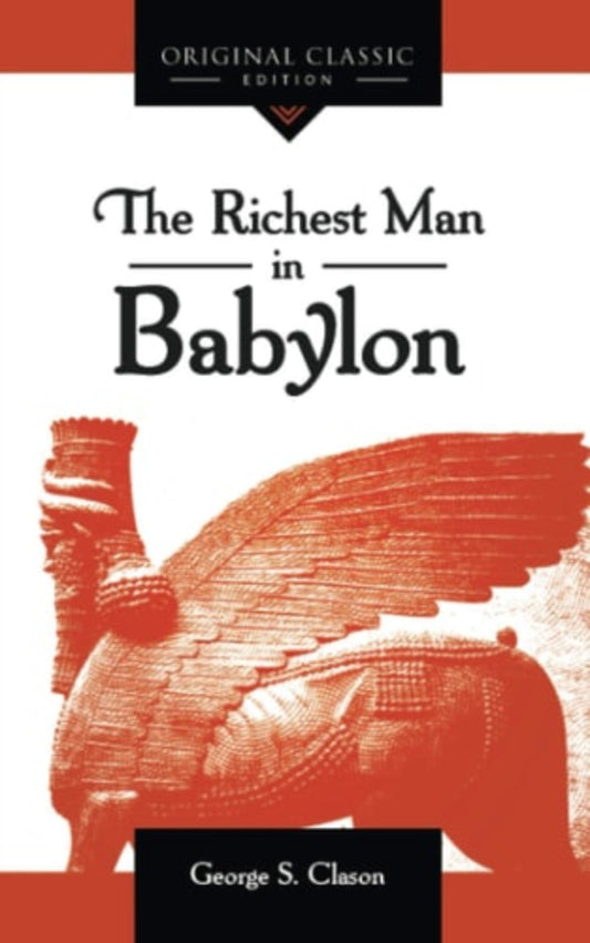 Book cover of 'The Richest Man in Babylon' with a red and white design.