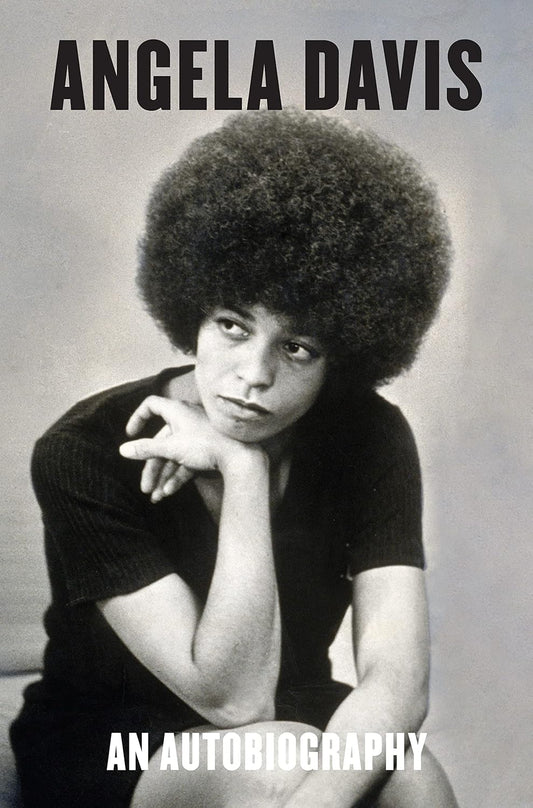 Book cover of 'Angela Davis: An Autobiography' featuring a portrait of Angela Davis with a visible afro hairstyle.