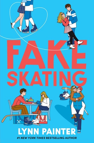 Book cover of 'Fake Skating' with illustrations of characters and text.