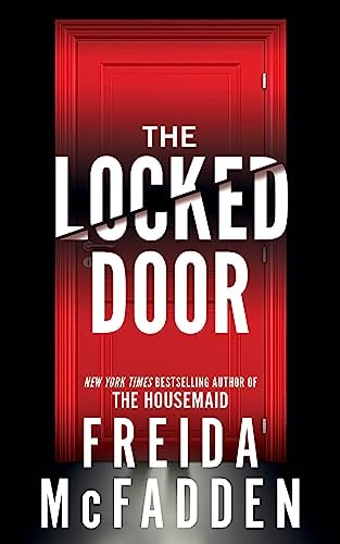 Book cover of 'The Locked Door' by Freida McFadden with a red door design.