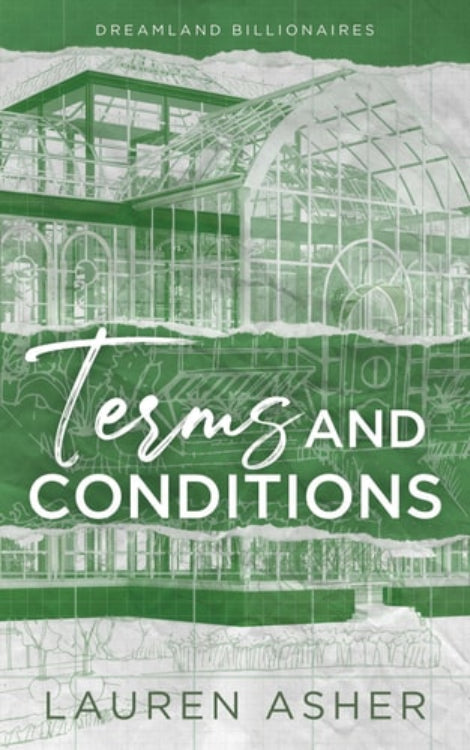 Book cover for 'Terms and Conditions: Dreamland Billionaires' by Lauren Asher, featuring an illustration of a house with text overlay.