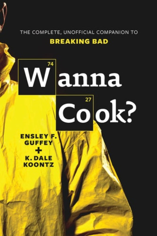 Book cover of 'Wanna Cook?' with a person in a yellow suit on a black background