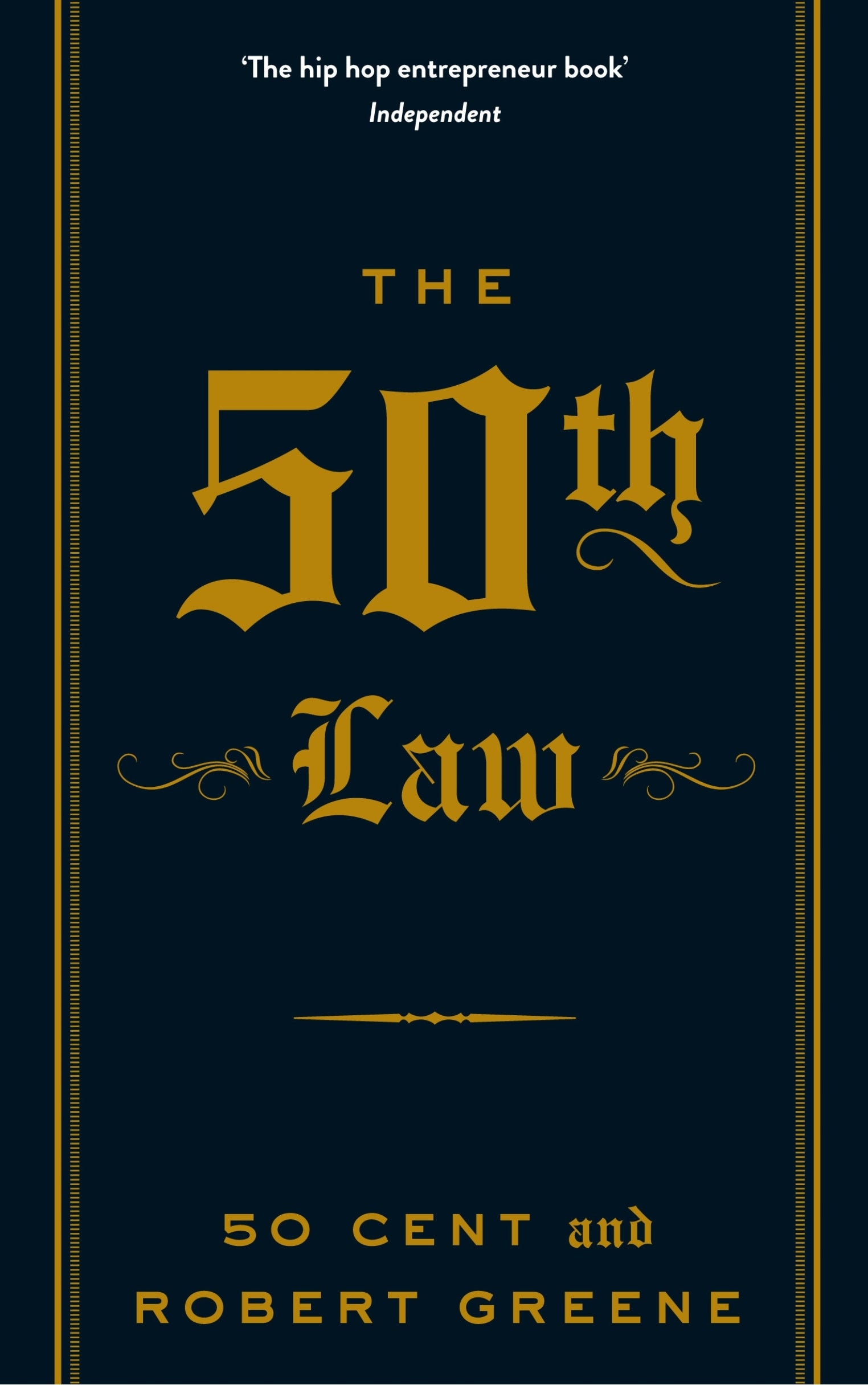 Book cover of 'The 50th Law' with gold text on a dark blue background