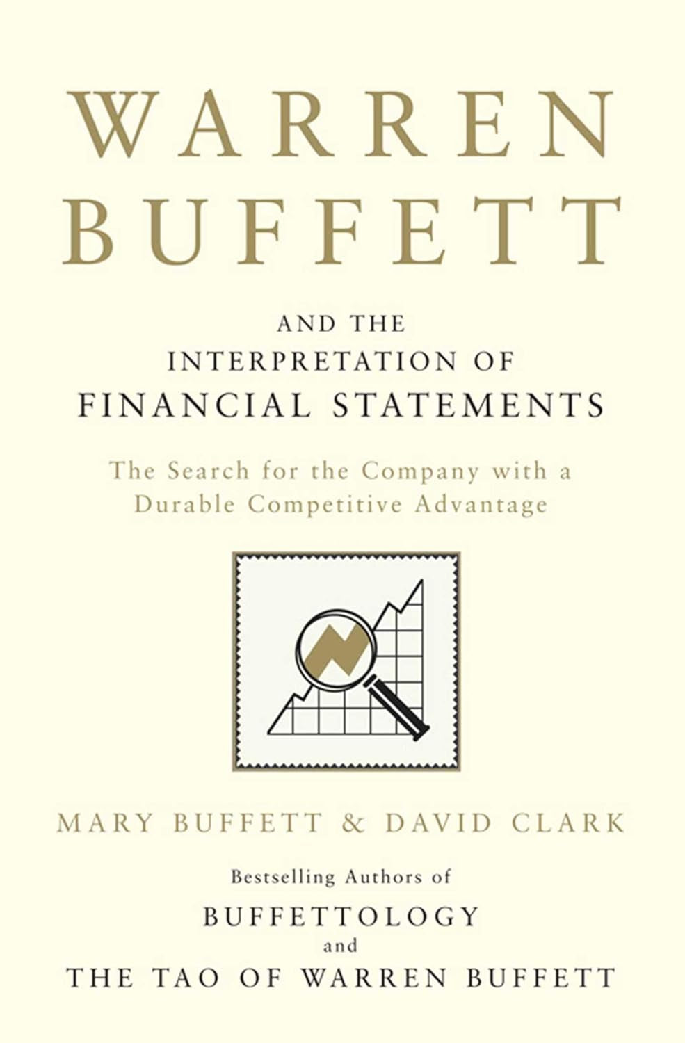 The cover of the book 'Warren Buffett and the Interpretation of Financial Statements' by Mary Buffett & David Clark features a minimalist design with the title and author names.